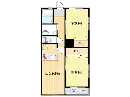 HOLIST(2LDK/2階)の間取り写真