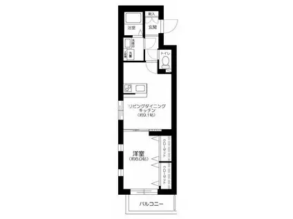エルミ上落合(1LDK/2階)の間取り写真
