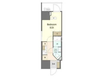 ALIVIS船橋イースト・ウエスト(1K/11階)の間取り写真