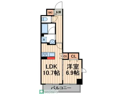 LA BELJOUR 錦糸町(1LDK/6階)の間取り写真