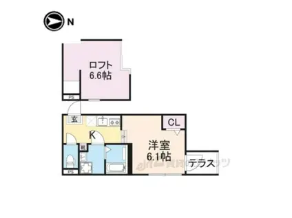 ハーモニーテラス東野八反畑町2(ワンルーム/1階)の間取り写真