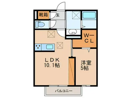 カンパーナ(1LDK/1階)の間取り写真