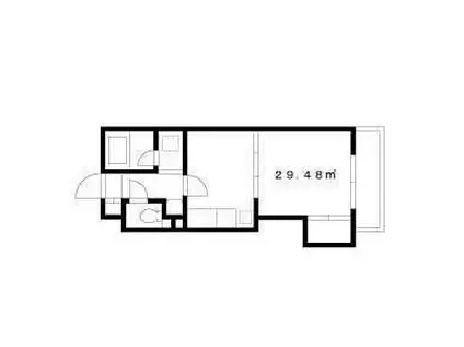 リーフロック(1DK/4階)の間取り写真