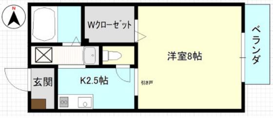 えとあはうすびぃ(1K/2階)の間取り写真