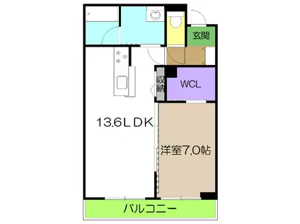 ベレオガーデンズGRACE(1LDK/3階)の間取り写真