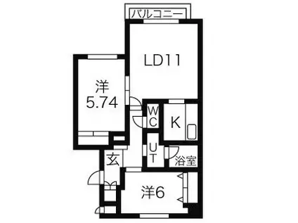 ベイパレス69(2LDK/3階)の間取り写真