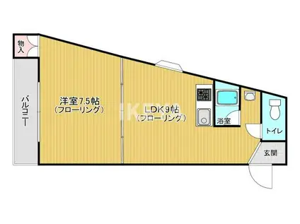 カーサ・ソレアード(1LDK/4階)の間取り写真