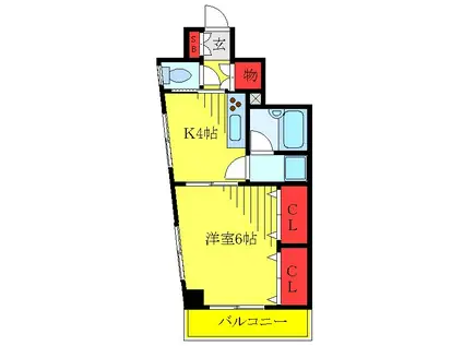 プレミール松瀬(1K/2階)の間取り写真