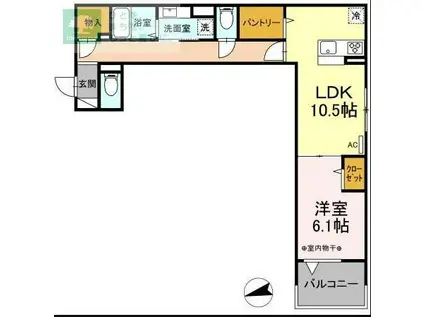 セレスティア東葛西I(1LDK/2階)の間取り写真