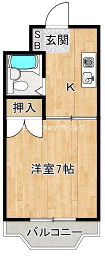ピース・クラージュA(1K/6階)の間取り写真
