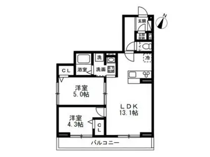 川口市戸塚2丁目 PJ(2LDK/1階)の間取り写真