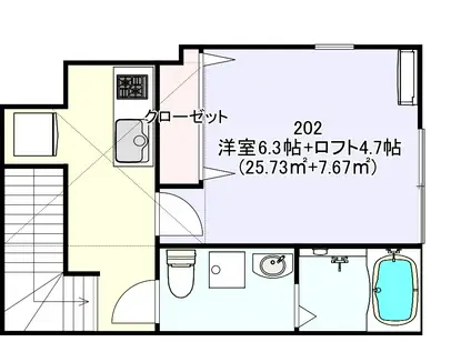STAGE高尾(1K/2階)の間取り写真