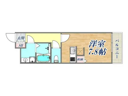 ルミエール(ワンルーム/2階)の間取り写真