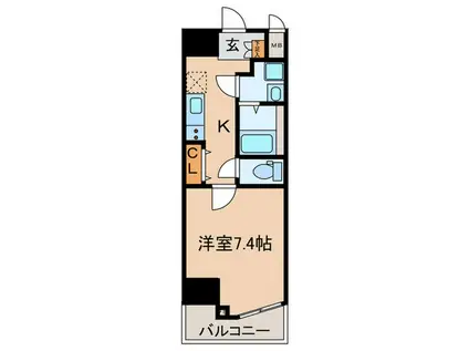 ノステルコート岡崎(1K/9階)の間取り写真