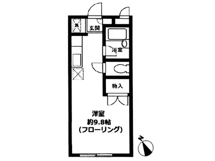 クレール川崎(ワンルーム/1階)の間取り写真