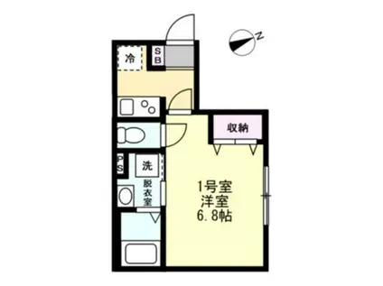 ベイルームプレミア橋本(1K/2階)の間取り写真