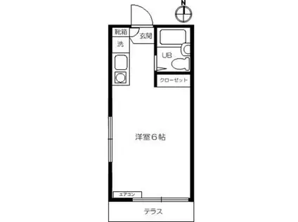 フジハウスI(ワンルーム/2階)の間取り写真