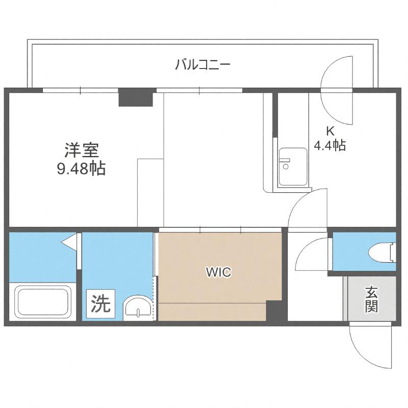 カレラ伏見(1LDK/4階)の間取り写真