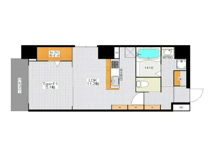 BRAVE北新町(1LDK/3階)の間取り写真