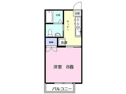 ビーチシェル(1K/1階)の間取り写真