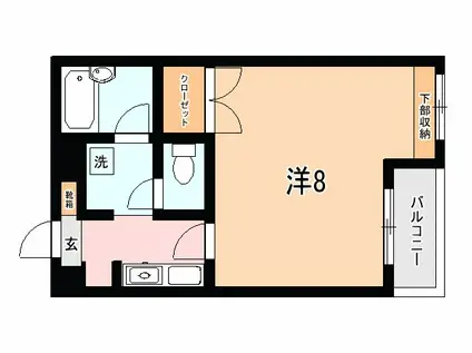 瀬戸マンション(1K/2階)の間取り写真