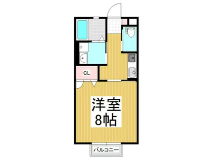 LUANA美須々(1K/1階)の間取り写真