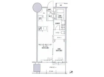 桜ヒルズ九段北(1LDK/8階)の間取り写真