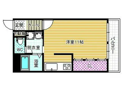 コーポゆうむら(ワンルーム/2階)の間取り写真