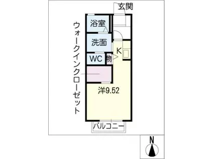 プランドール(ワンルーム/2階)の間取り写真