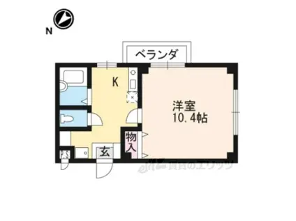 エクセレント中村1号棟(1K/1階)の間取り写真