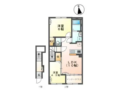 RIELISリエリス(2LDK/2階)の間取り写真