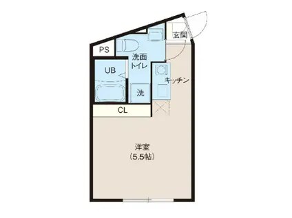レピュア北千住レジデンスII(ワンルーム/1階)の間取り写真