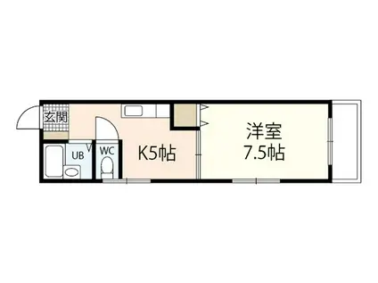 コーポ市村(1DK/3階)の間取り写真
