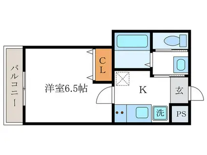 京OHBU7(1K/1階)の間取り写真