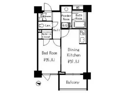 パークキューブ本郷(1DK/5階)の間取り写真