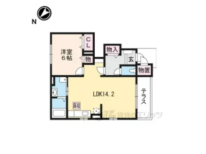 キャトルフィーユ(1LDK/1階)の間取り写真