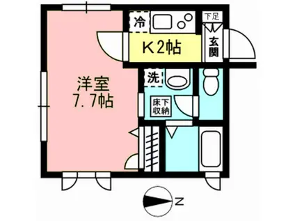 マノワール向月(1K/1階)の間取り写真