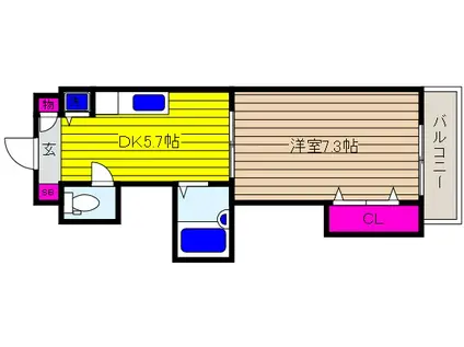 ビラ・セゾン(1DK/3階)の間取り写真