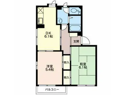 フレッシュタウンNG II(2DK/1階)の間取り写真