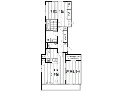 パレス新井薬師(2LDK/2階)の間取り写真