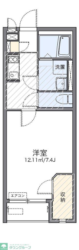 レオネクストスマイルシダー(1K/1階)の間取り写真