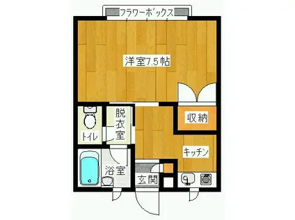 エクセリートM(1K/2階)の間取り写真