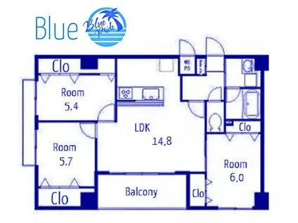 オークヒルズ五番館(3LDK/2階)の間取り写真