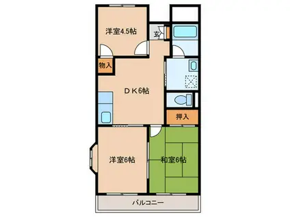 アゼリア岡(3DK/3階)の間取り写真