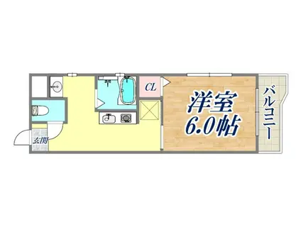 K´S COURT夙川(1K/4階)の間取り写真