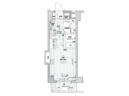 菱和パレス世田谷桜新町(1K/3階)の間取り写真