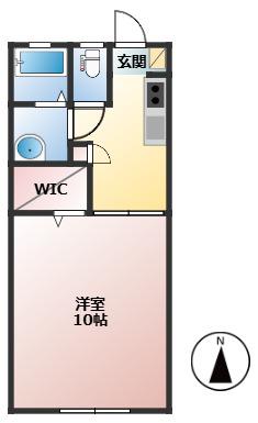 ロイヤル南手城(1K/1階)の間取り写真