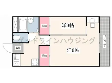 ラフェスタ加東(1LK/2階)の間取り写真