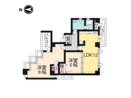 ブレインズ一乗寺(2LDK/5階)の間取り写真