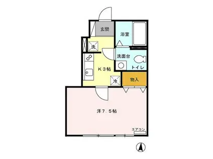 ソレイユ マノワール(1K/1階)の間取り写真